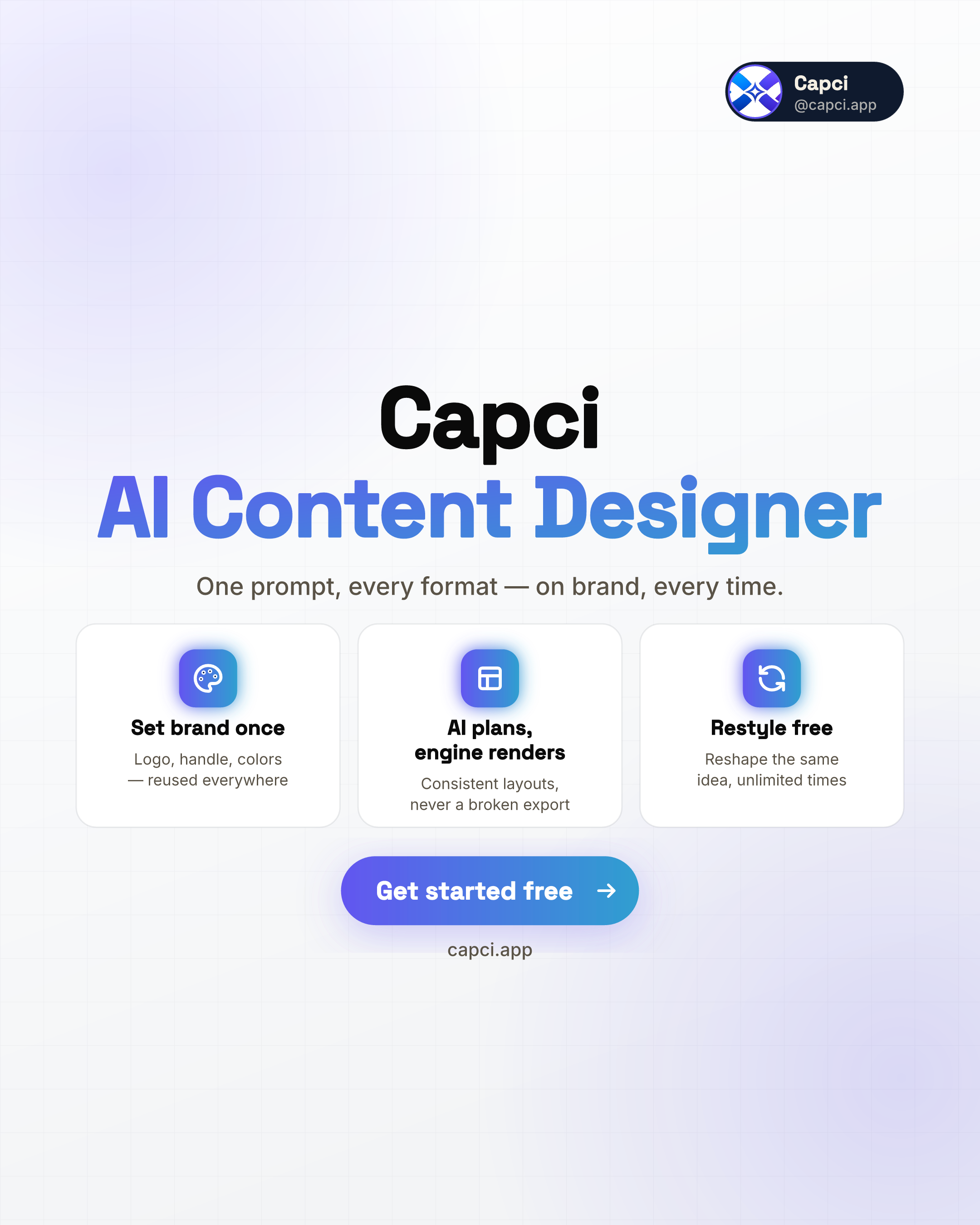 Product showcase — product showcase graphic — Capci